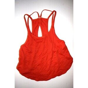 EUC LULULEMON WOMENS ACTIVE RED ORANGE RACERBACK MESH TANK SIZE XS NO TAG